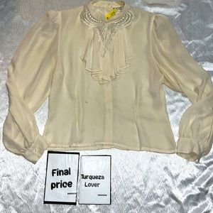 PRETENSE (100 % vintage blouse) classic + Chic +  elegant silhouette